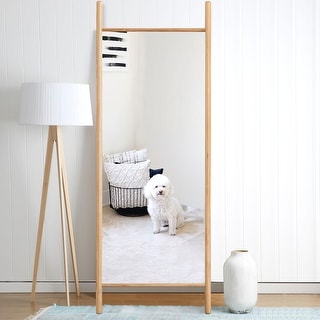 Full-length Wood Wall Ladder Leaner Mirror - 64x21 - Overstock - 35298000