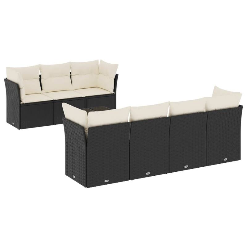 vidaXL Garden Sofa Set Black