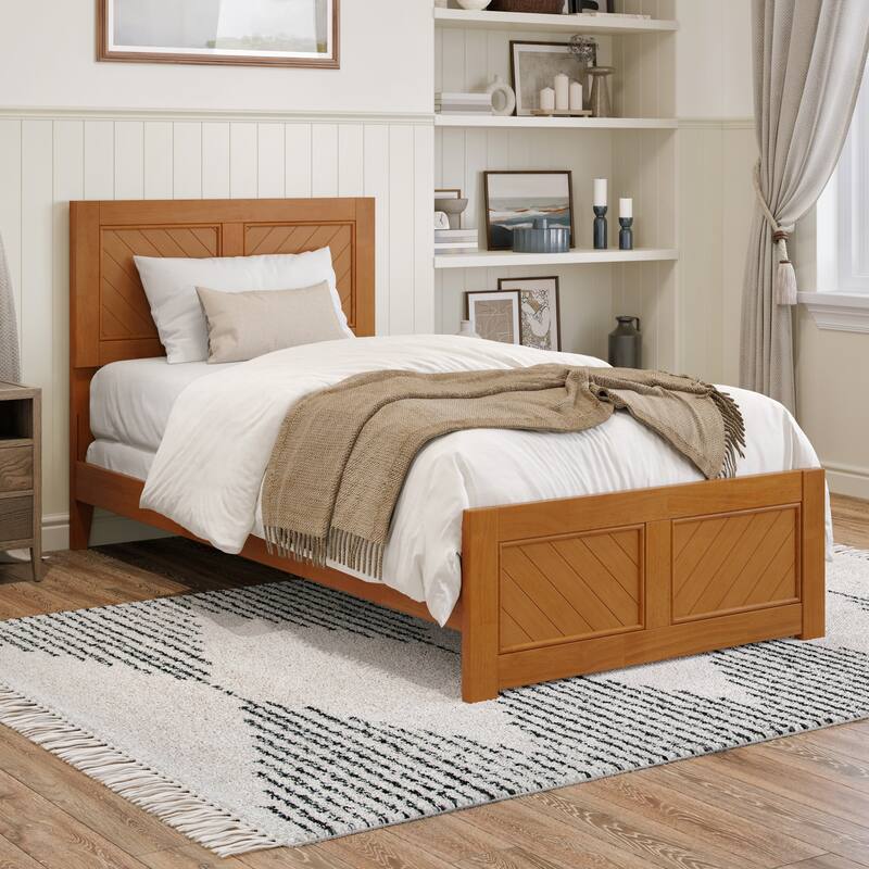 Canyon Foundation Bed Frame with Matching Footboard - Light Toffee - Twin XL