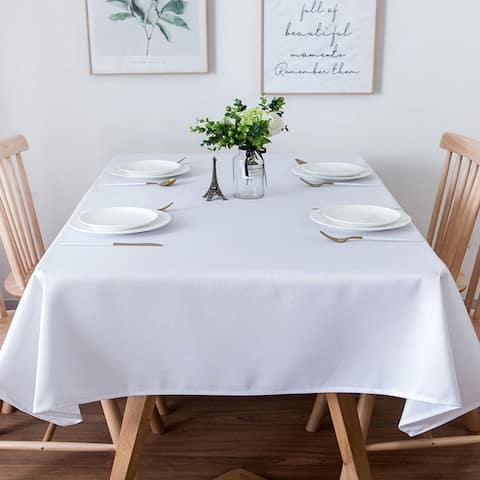 Fabstyles Hotel Solid White Cotton Tablecloth
