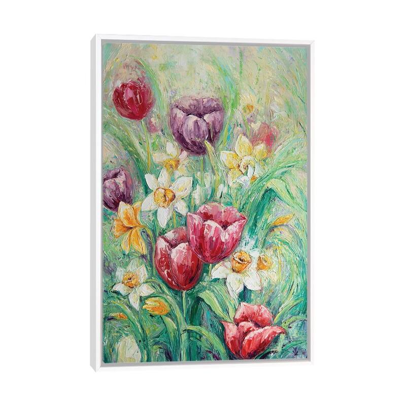 iCanvas "Spring Flowers" by Vlada Koval Framed Canvas Print - White - 26x18