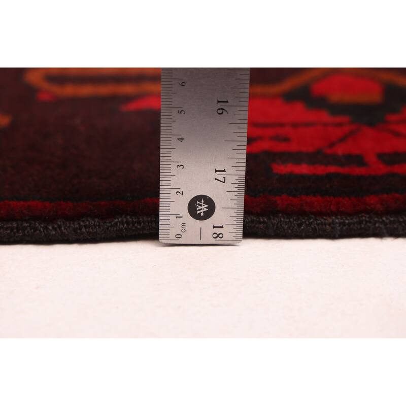 ECARPETGALLERY Hand-knotted Teimani Red Wool Rug - 3'11 x 7'2