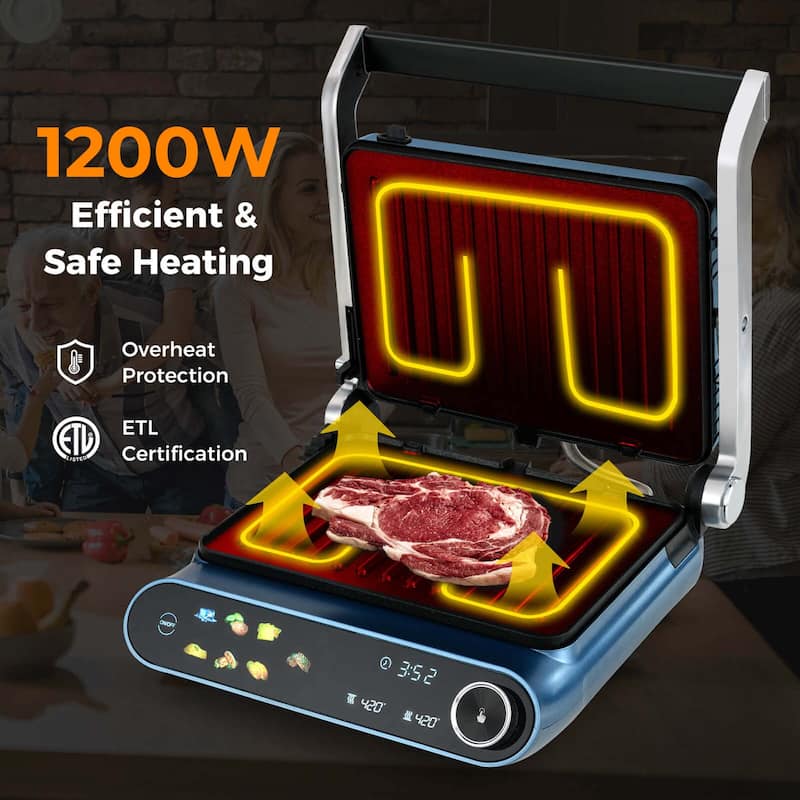 Costway 1200W Indoor Panini Electric Contact Grill with 2 Non-Stick - See Details