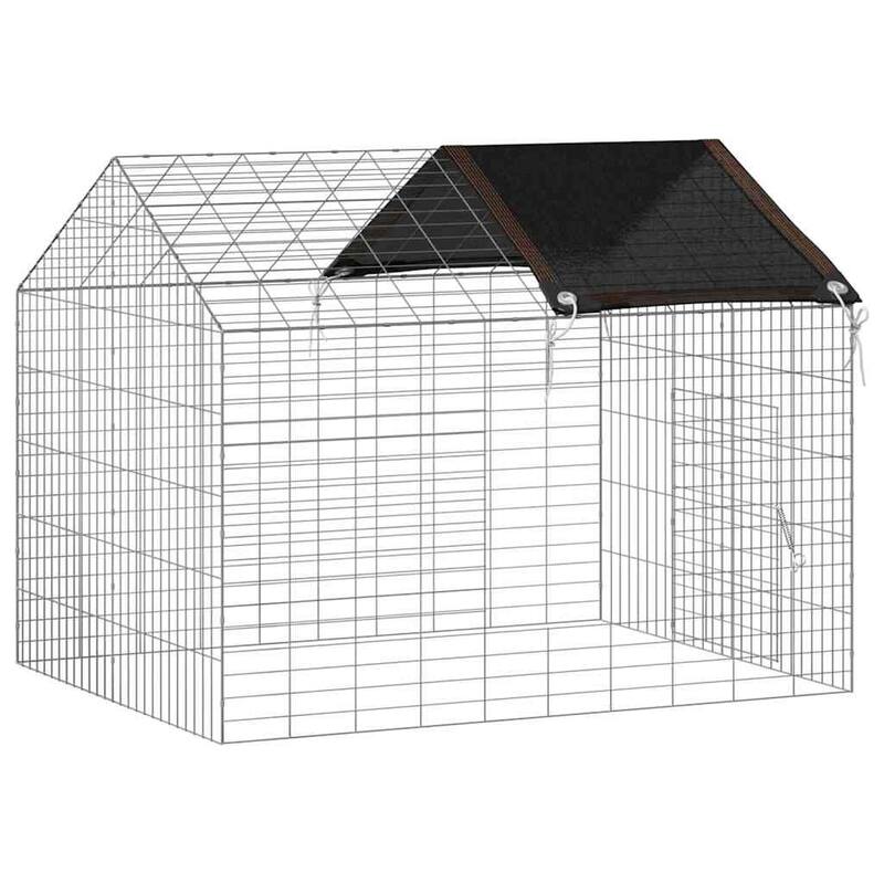 vidaXL Rabbit Cage Silver 400 x 78 x 78 cm Galvanised Steel