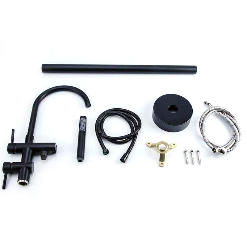 Double Handle Floor Mounted Freestanding Tub Filler Trim