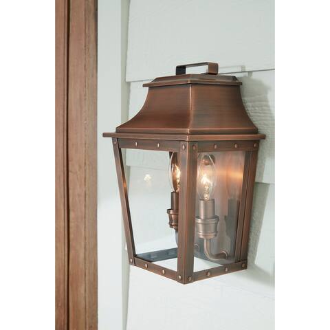 Coventry 2-light Copper Patina Outdoor Wall Mount