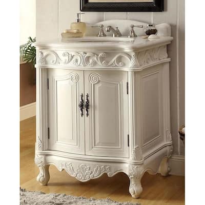27" Benton Collection Antique White Hayman Bathroom Sink Vanity