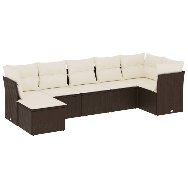 vidaXL Garden Sofa Set Brown - 21.7 x 21.7 x 14.6
