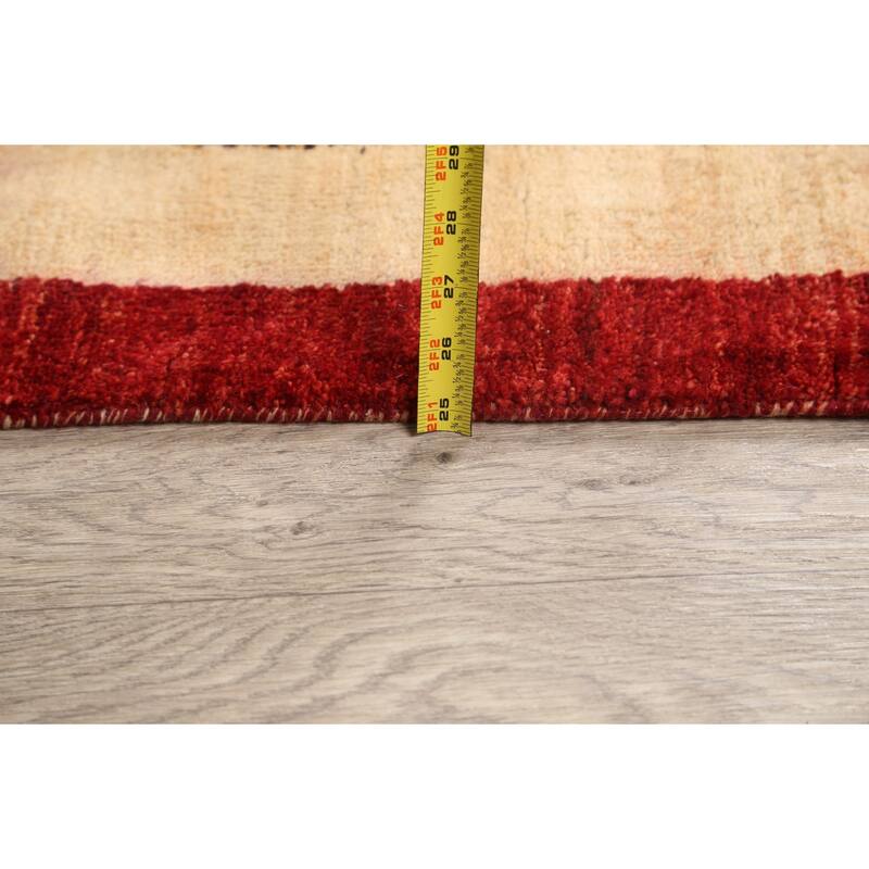 Modern Geometric Gabbeh Kashkoli Oriental Area Rug Wool Hand-knotted - 5'6" x 9'6"