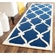 preview thumbnail 35 of 54, SAFAVIEH Handmade Cambridge Sinda Modern Moroccan Wool Rug 2'6" x 8' Runner - Navy/Ivory - Runner