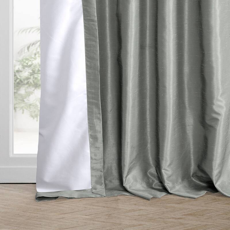 Exclusive Fabrics Blackout Textured Faux Dupioni Silk Curtains (1 Panel) - Luxurious Elegance and Superior Light Control