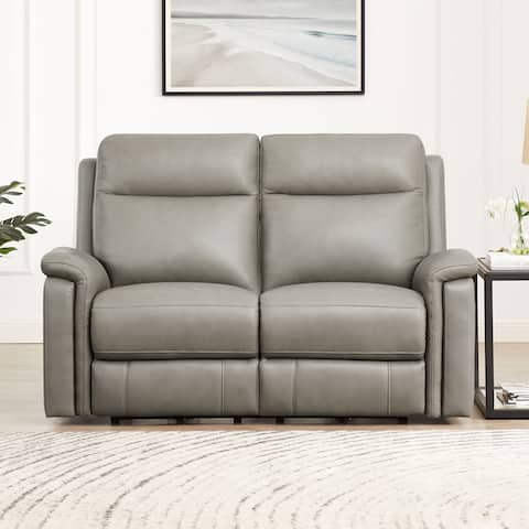 Hydeline Stanfield Zero Gravity Power Recline and Headrest Top Grain Leather Loveseat with Built-in USB Type A and C Ports
