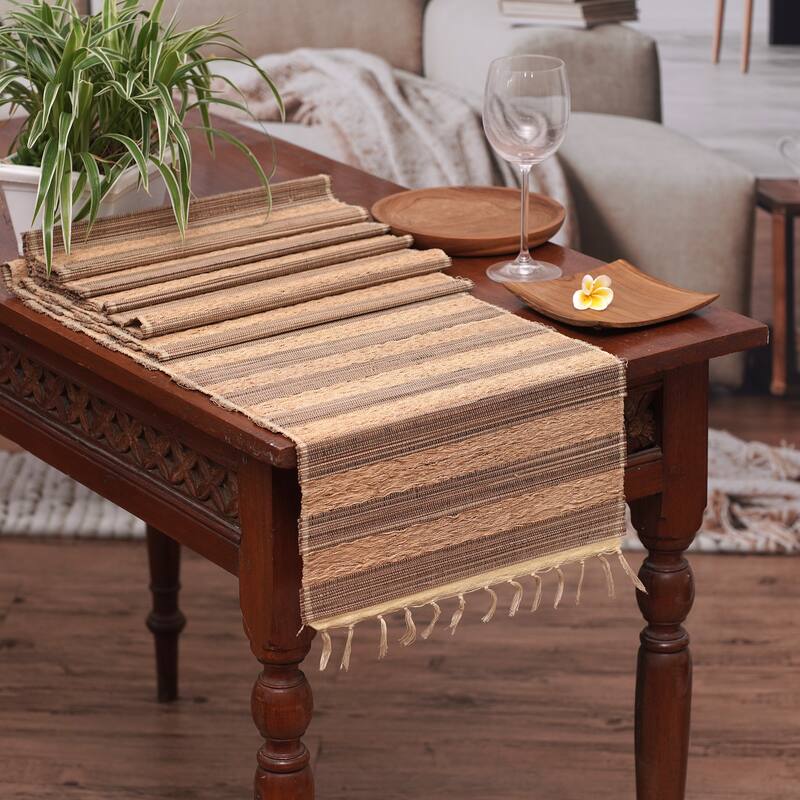 Novica Handmade Bohemian Roots Cotton Blend Table Runner