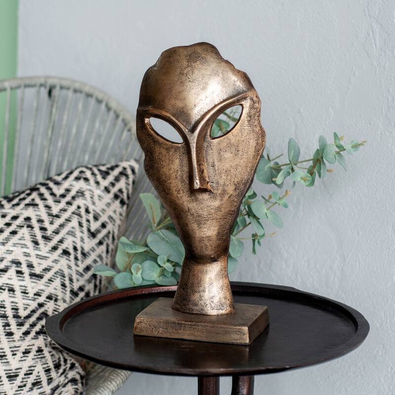 Renwil Fielden Indoor Aluminum Statue, Antique Brass