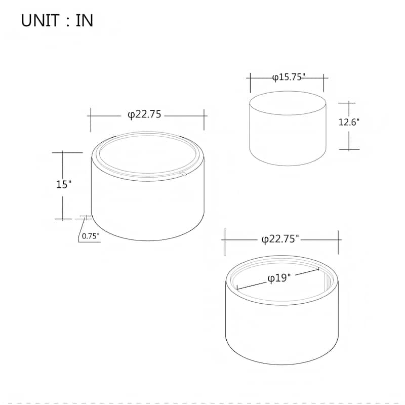 Ball & Cast Nesting Storage Ottomans of 2, Upholstered Footstool with Wood Tray