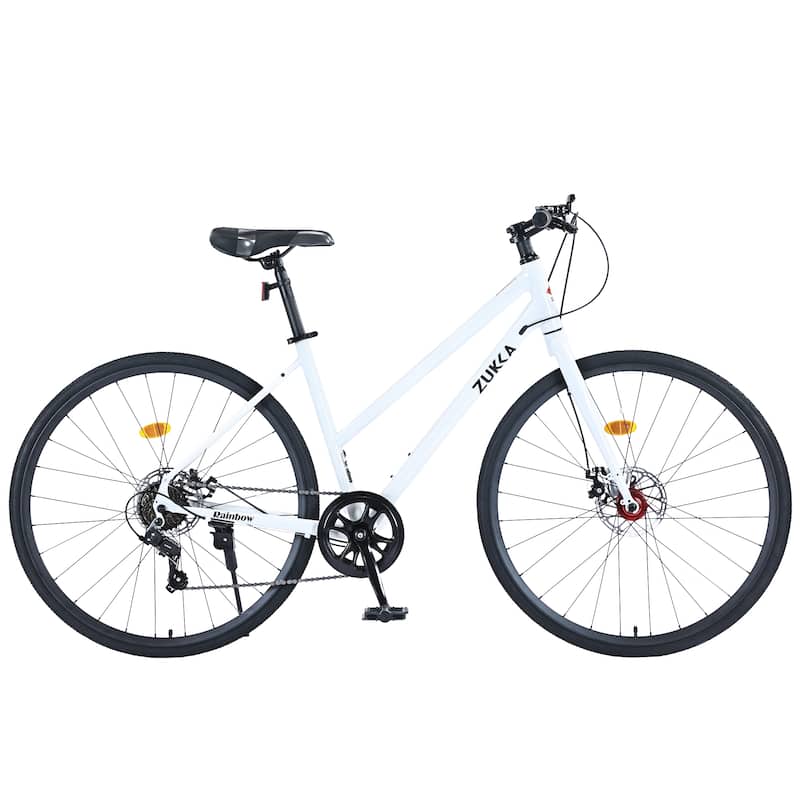 White Cross-Country Bikes Hybrid Bikes City Bicycle Unisex Bikes