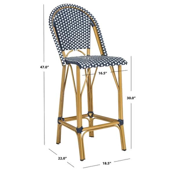 SAFAVIEH Outdoor Ford 30-inch Stacking Bistro Bar Stool (Fully ...