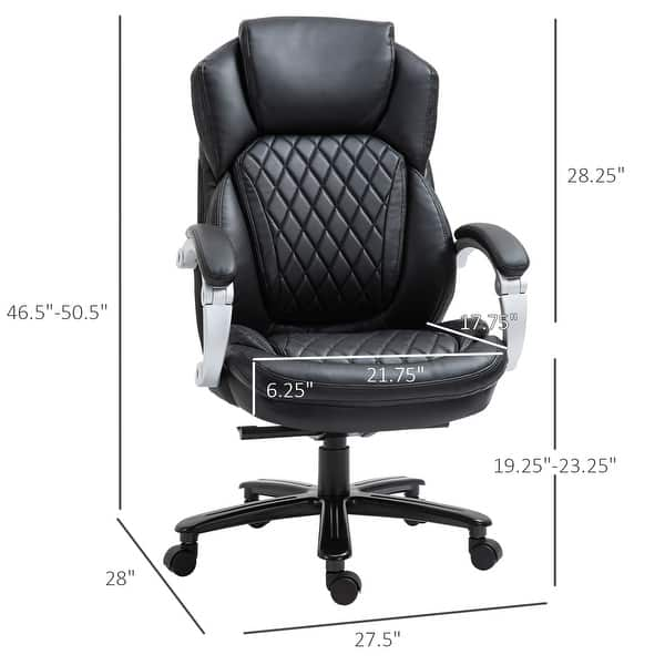 Vinsetto Heavy Duty Office Chair 350lbs Capacity, Mesh & Faux Leather ...