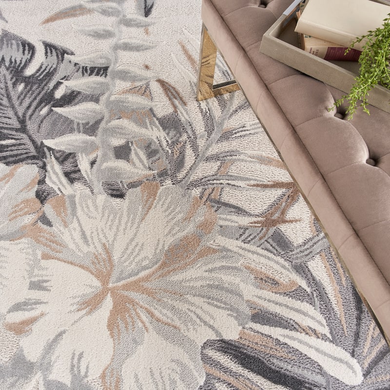 Nourison Pompeii Tropical Contemporary Bordered Area Rug