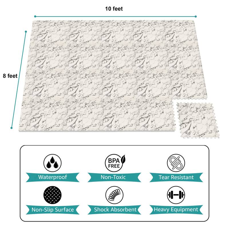 Sorbus 80 Sq. Ft. Wood Grain Floor Tiles Foam Mat EVA Interlocking Mats Tile 3/8-Inch Thick Flooring Wood Puzzle Exercise Mats