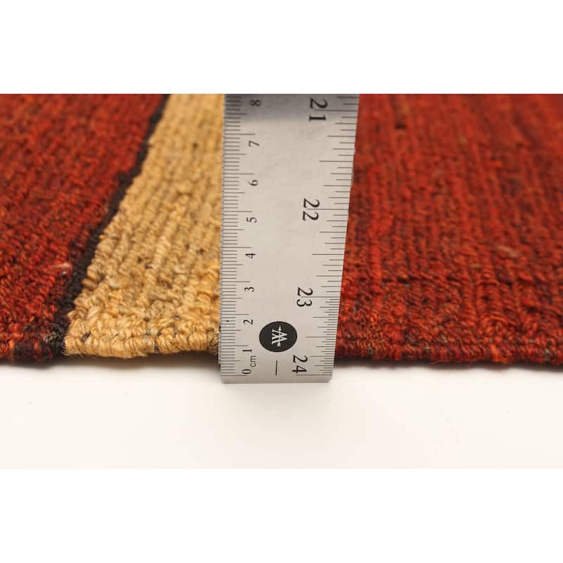 ECARPETGALLERY Flat-Weave Natural Red Wool Tapestry Kilim - 4'11 x 6'6