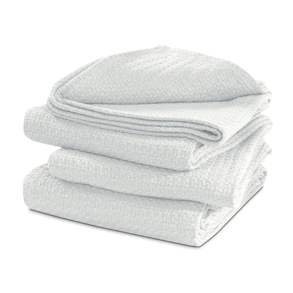 100% Cotton Blanket Basket Weave Stylish Design Soft Cozy Comfortable All Season Light Weight Spread Quilt Bed & Couch/Sofa