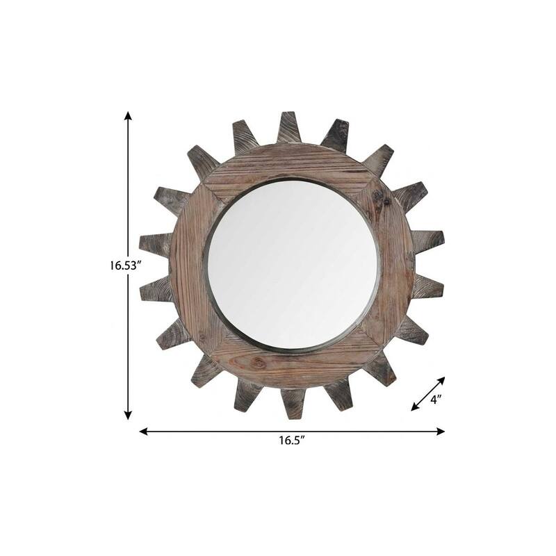 HomeRoots 17" Black Abstract Wood Framed Accent Mirror