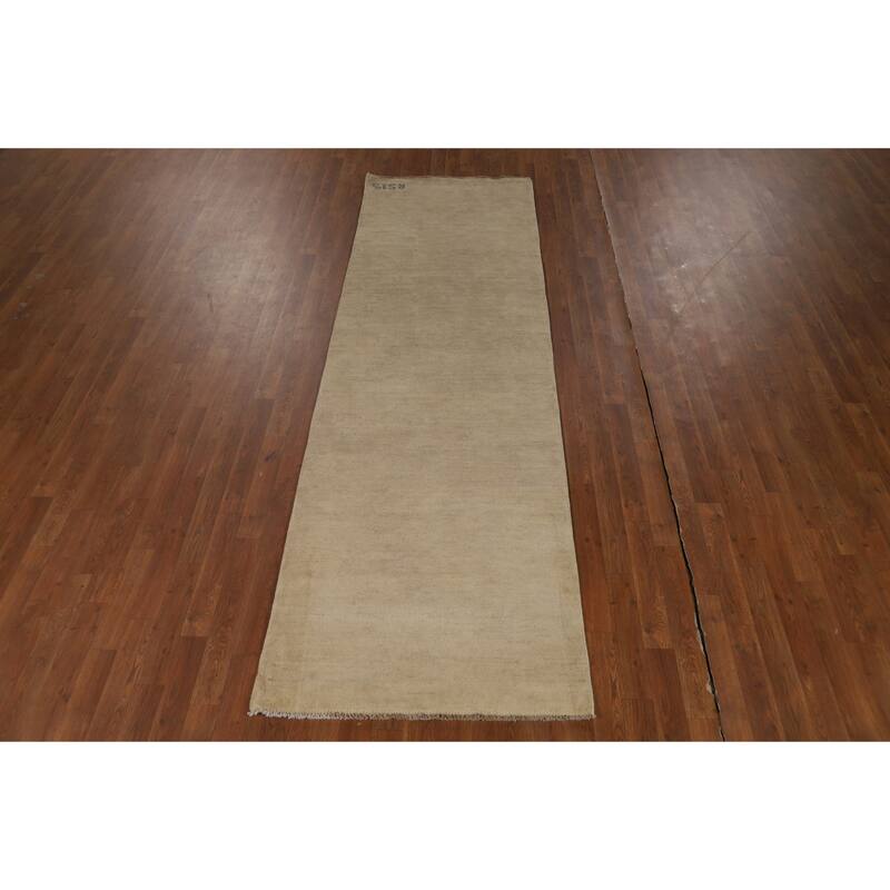 Gabbeh Modern Runner Rug Hand-Knotted Wool Carpet - 3'0"x 9'8"