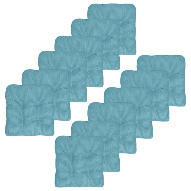 Fluffy Memory Foam Non Slip Chair Pad - Teal - Set of 12
