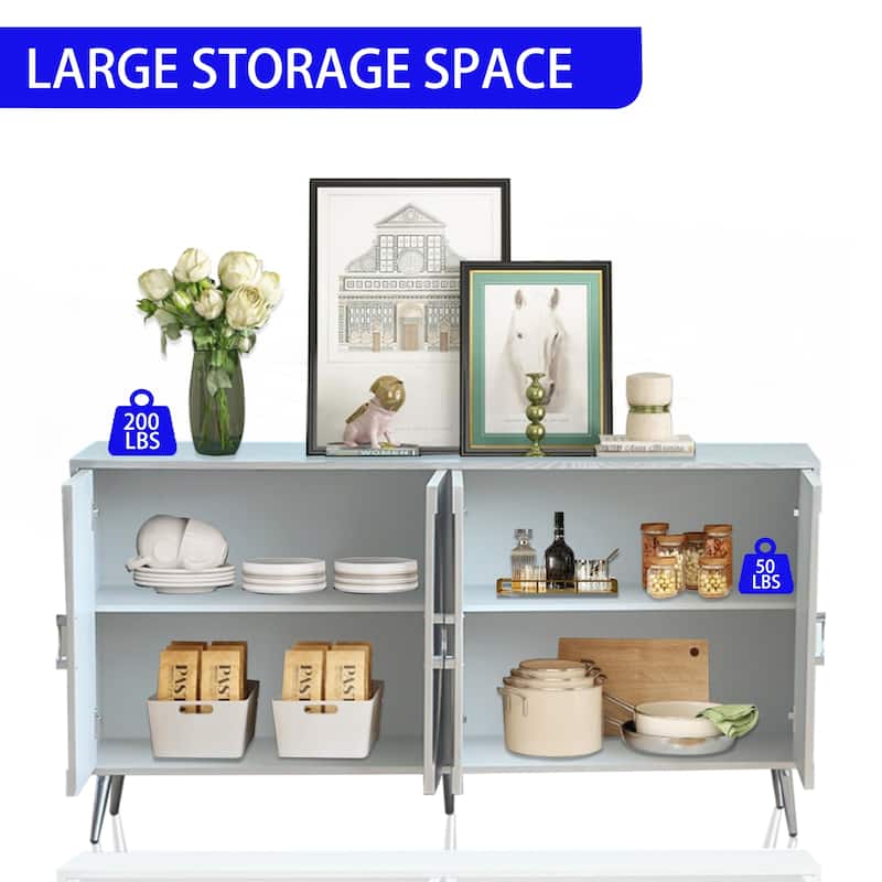 Modern Lacquered 4 Door Wooden Cabinet Sideboard Buffet