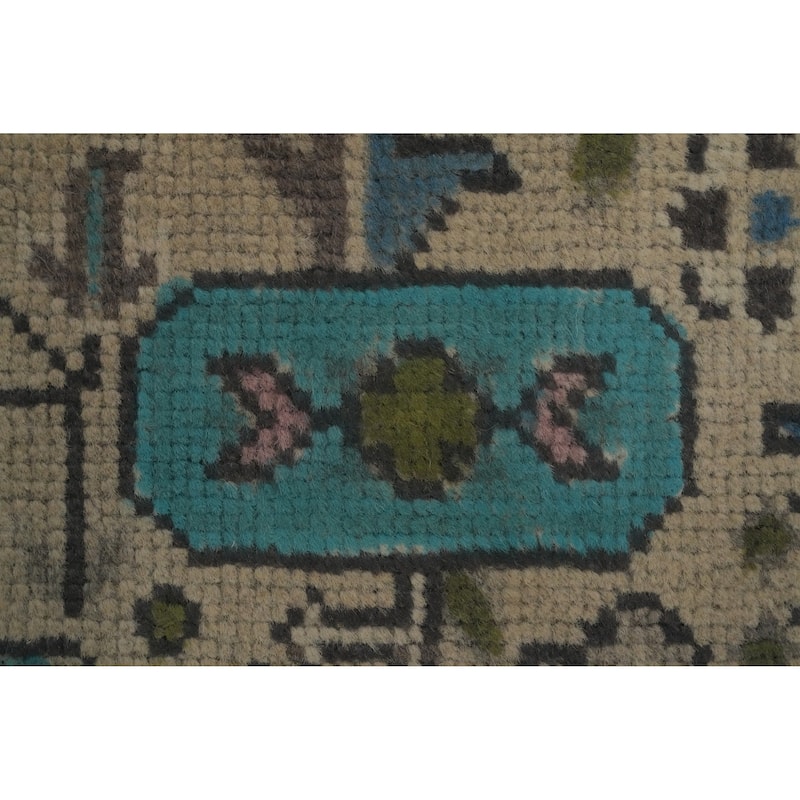 Hand Knotted Oriental 100% Wool Carpet Traditional Floral Beige & Ivories Tabriz Area Rug - 9' 3'' X 6' 5''