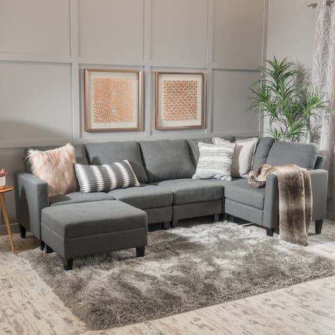 Zahra 6-piece Sofa Sectional with Ottoman by Christopher Knight Home
