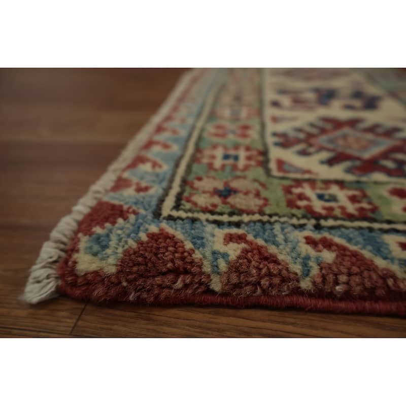 Hand Knotted Oriental 100% Wool Carpet Traditional Medallion Red Kazak Area Rug - 6' 5'' X 4' 0''