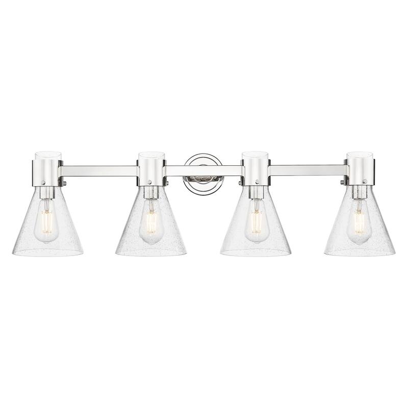 Innovations Lighting 464-4W-G464C-7SDY Lawton Cone 4 Light 34" Wide - Polished Nickel