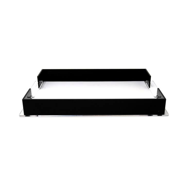 Rectangle Acrylic Serving Tray with Gold Sides, 17.75"L x 11.75"W - Black