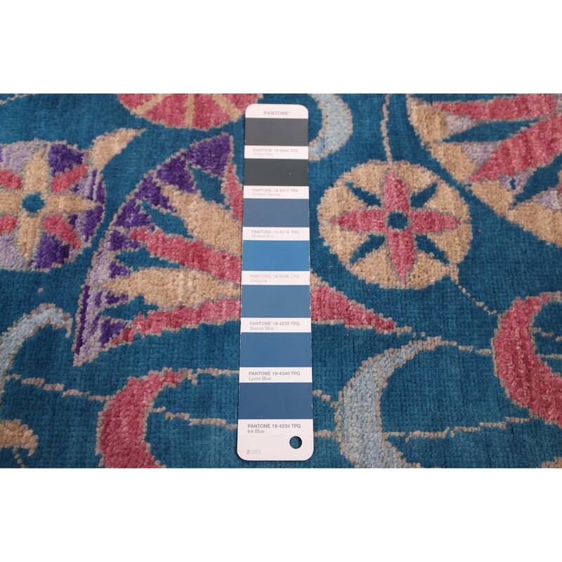 ECARPETGALLERY Hand-knotted Signature Collection Blue Wool Rug - 9'2 x 12'1