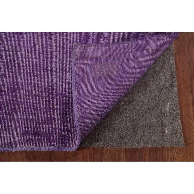 Over-Dyed Purple Anatolian Turkish Vintage Rug Handmade Wool Carpet - 6'10" x 10'0"