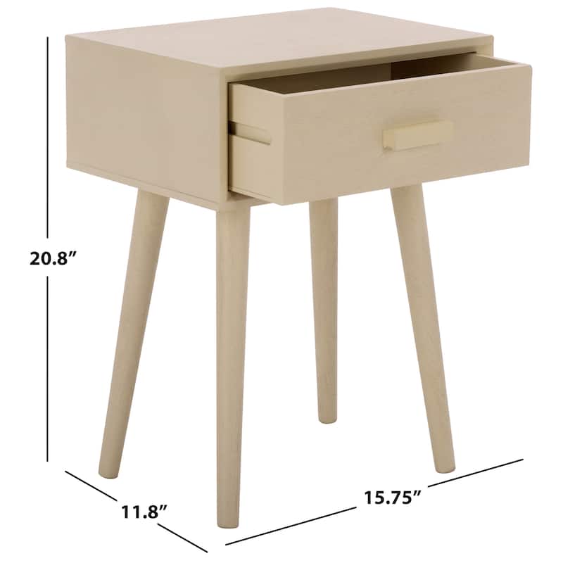 SAFAVIEH Fraida 1-Drawer Side Table - 15.8" x 11.8" x 20.8" - 16"W x 12"D x 21"H