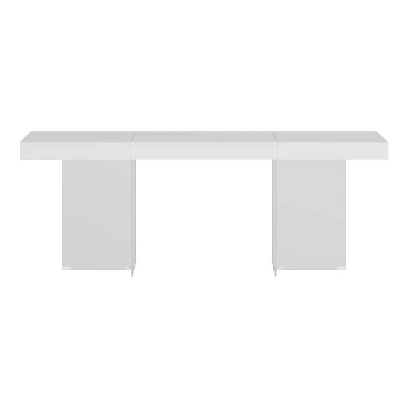 Meeting Desk Computer Desk Sleek Dining to Desk Glass-Leg Elegance