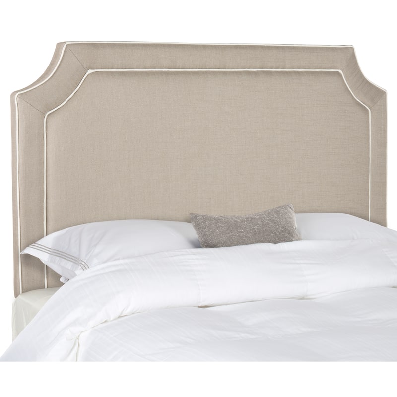 SAFAVIEH Tatiana Grey/ White Piping Upholstered Headboard