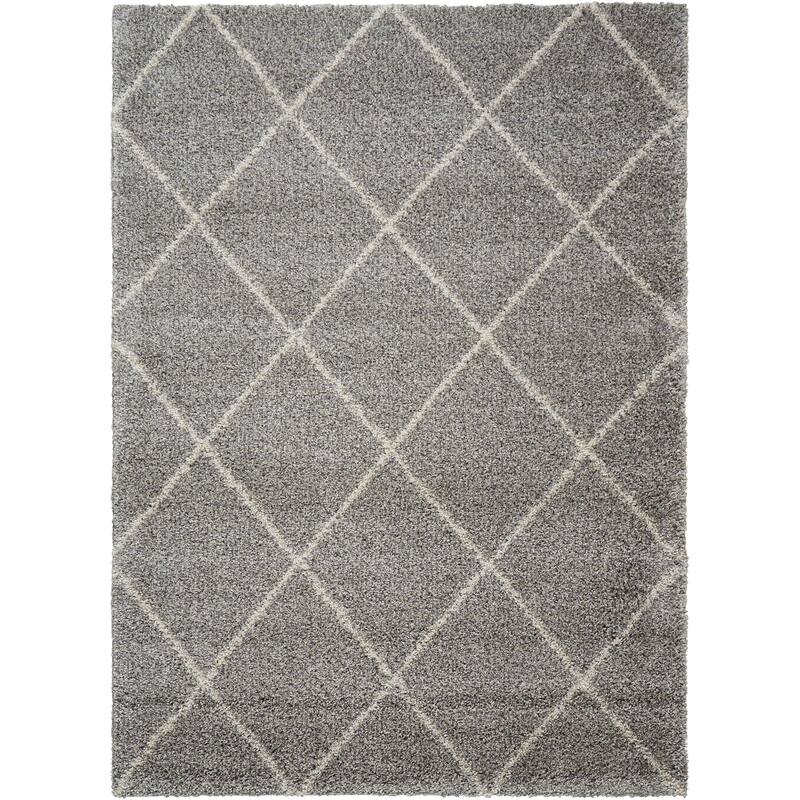 Nourison Brisbane Large Diamond Geometric Modern Shag Area Rug