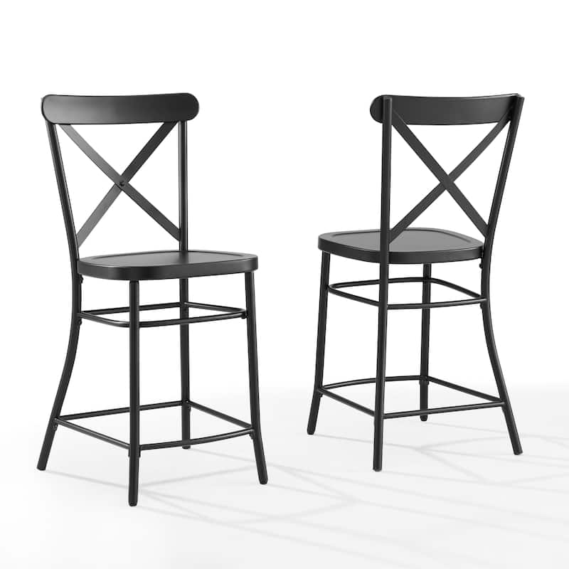 Crosley Camille 2Pc Metal Counter Stool Set - 19.25 W x 19.25 D x 40.24 H