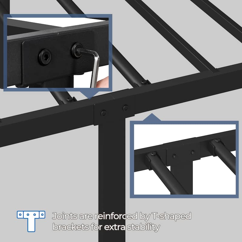 Yaheetech Simple Metal Platform Bed Frame with Curved Design Headboard and Footboard