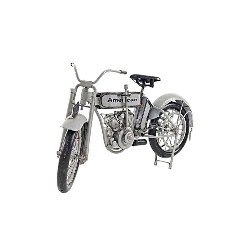 HomeRoots 6" White Metal Hand Painted Model Motorcycle Tabletop Sculpture - 12' X '6' X '3.5