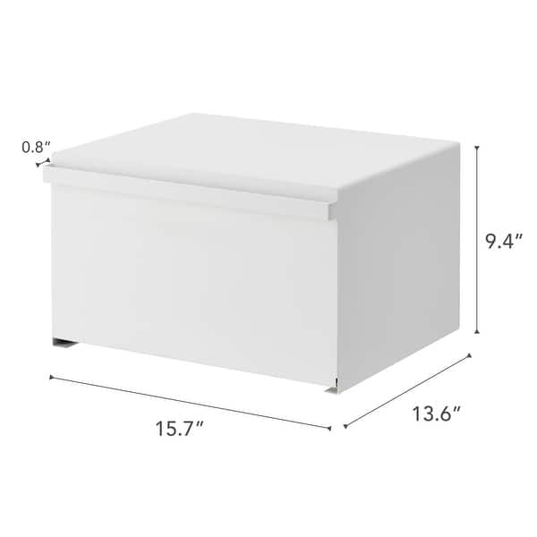 dimension image slide 1 of 2, Yamazaki Home Bread Box - Two Styles, Steel, Horizontal, Holds 22.2 lbs - L 13.58 x W 15.75 x H 9.45 inches