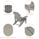 preview thumbnail 83 of 102, BONOSUKI Patio Adirondack Chair w/Cupholder,Weather Resistant-Set of 4