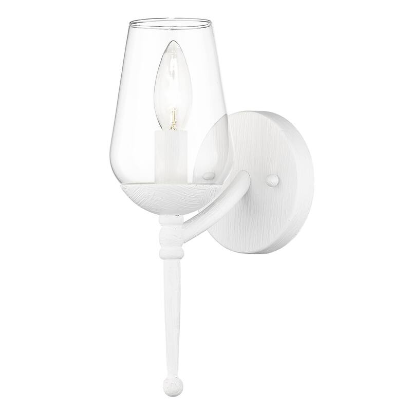 Golden Lighting Regent 1-light Wall Sconce in Textured White Plaster