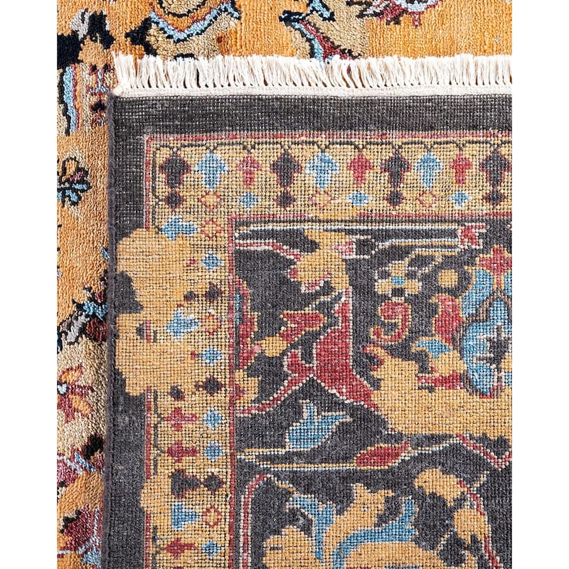 Ikat One-of-a-Kind Hand-Knotted Area Rug - Black, 9' 2" x 12' 3" - 9' 2" x 12' 3"