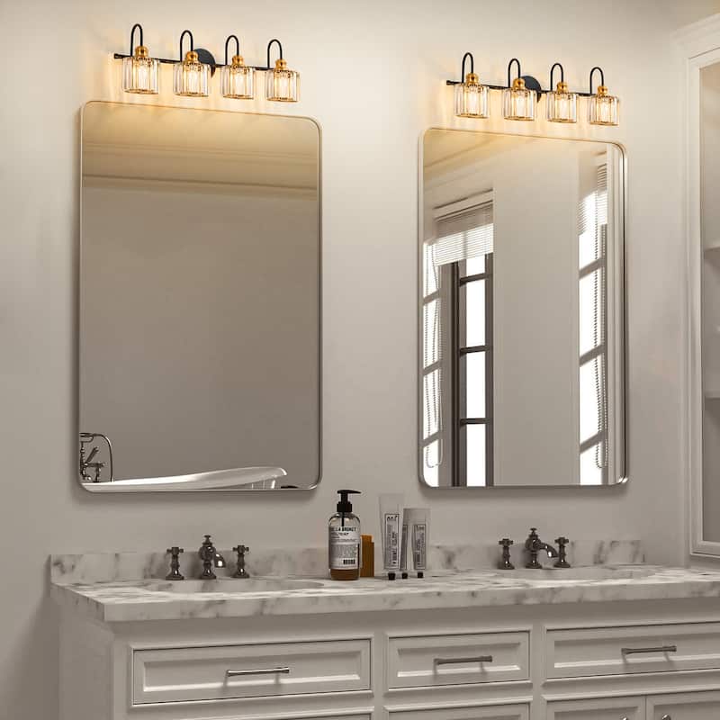 Chrome/ Black/ Gold Modern Over Mirror Crystal Bathroom Restroom Wall Lighting Fixtures Bath Lights Vanity Light