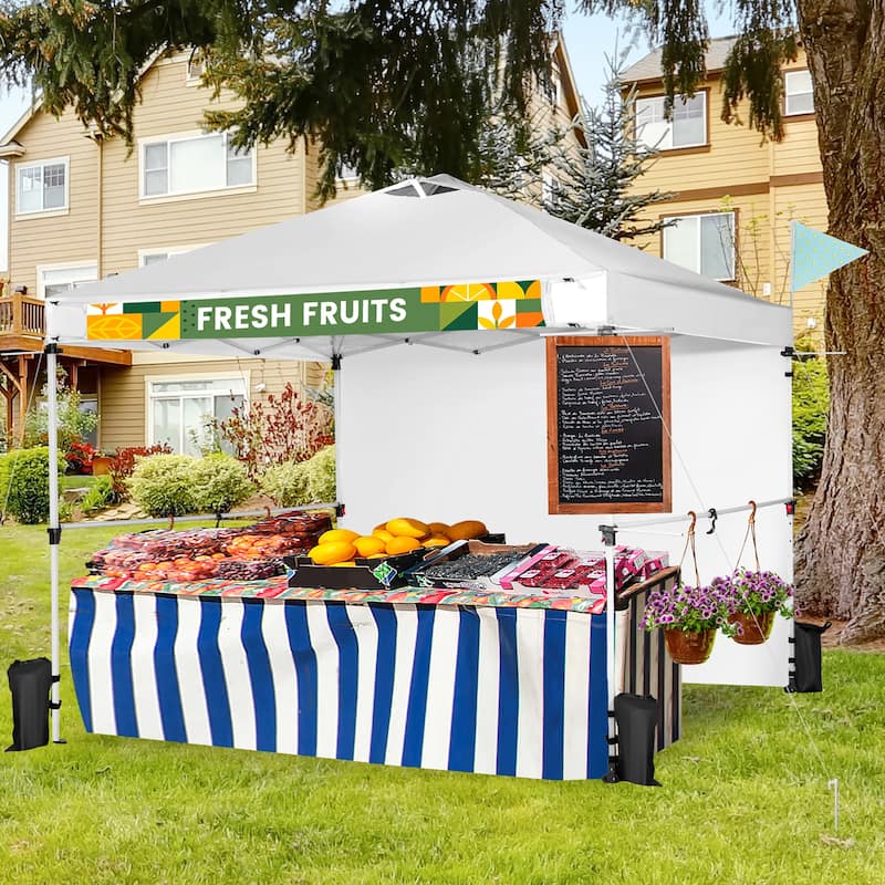 Costway 10'x10'Commercial Pop-up Canopy Tent Sidewall Folding Market